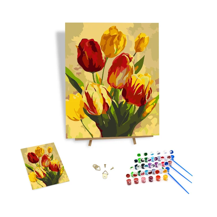 3d Painting by Numbers Kit Pretty Tulips Custom Painting by Numbers Art Flower Picture
3d Painting by Numbers Kit Pretty Tulips Custom Painting by Numbers Art Flower Picture