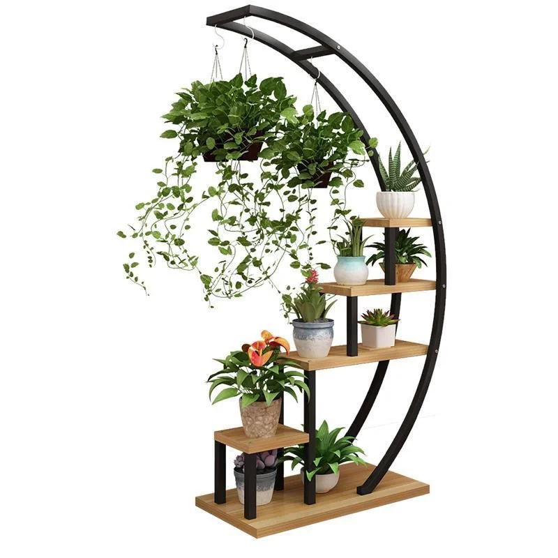 

Large Display Rack Balcony Wrought Iron Storage Shelves Flower Holders Indoor Plant Pot Stand
