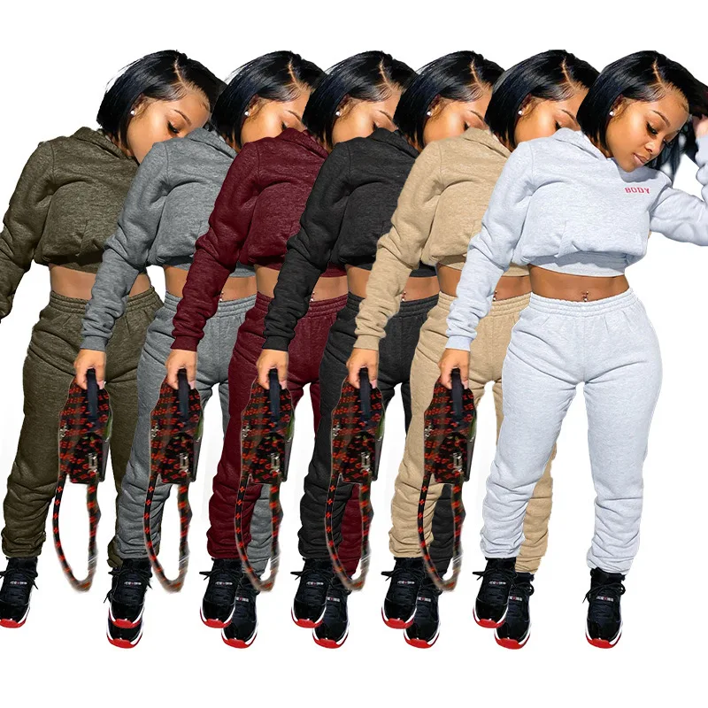 2020 New Fall Womens Hoodie Joggers 2 Piece Crop Top Two Pieces Women Sweatsuit Set Two Piece Pants Set For Womens
2020 New Fall Womens Hoodie Joggers 2 Piece Crop Top Two Pieces Women Sweatsuit Set Two Piece Pants Set For Womens