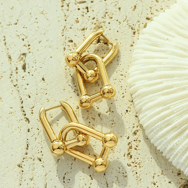 Wholesale Inspired Earrings Stainless Steel Statement Jewelry Waterproof 18K Gold Plated U Shape Chain Handmade Earrings
Wholesale Inspired Earrings Stainless Steel Statement Jewelry Waterproof 18K Gold Plated U Shape Chain Handmade Earrings