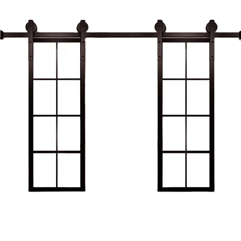 Cheap double sliding interior barn door with factory direct sale price
