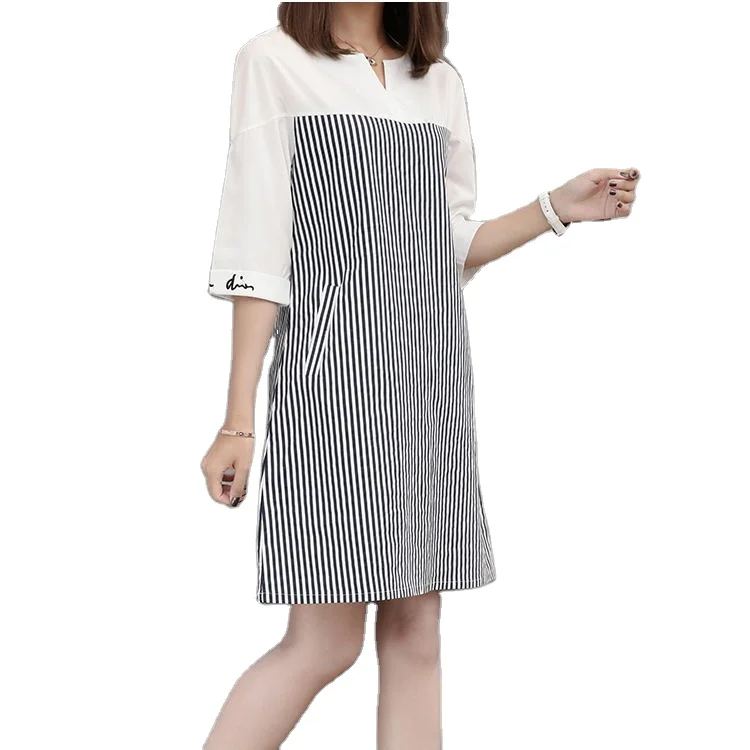 2022 new fashion women dress summer short - sleeved stripe dress girl loose A word to hit bottom skirt, Picture color
2022 new fashion women dress summer short - sleeved stripe dress girl loose A word to hit bottom skirt, Picture color