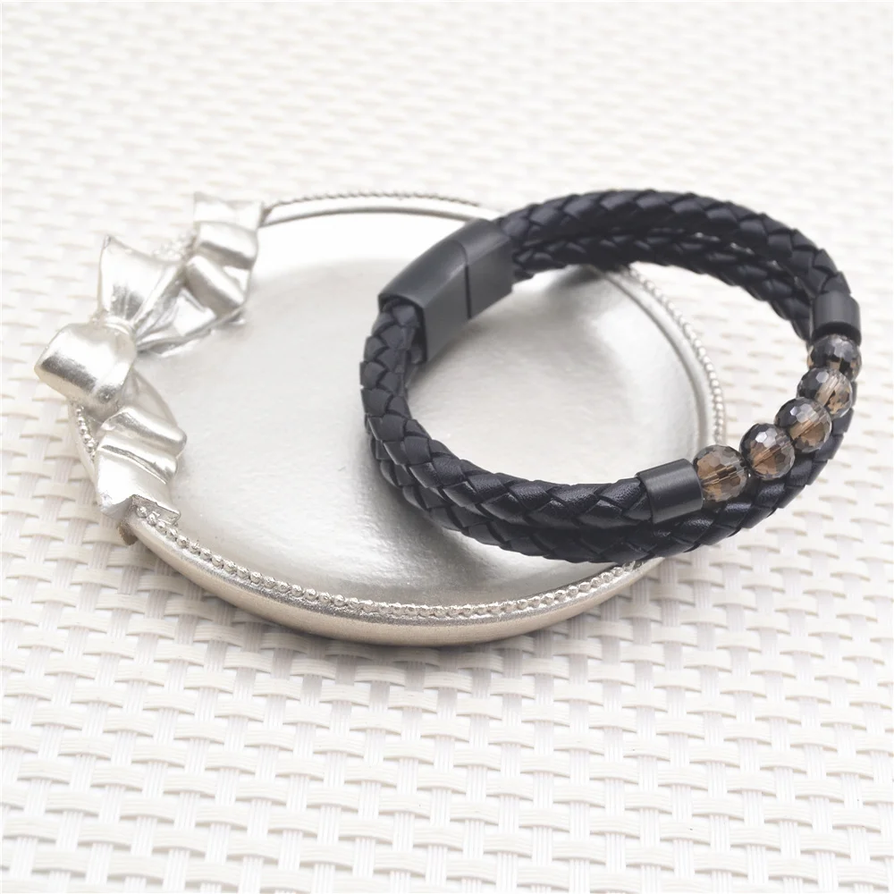 New Desinger Natural Beads Minimalist Custom Logo Wrap Boho Style Jewelry Genuine Charm Stainless Steel Man Bracelet Leather, Silver, black, customized color
New Desinger Natural Beads Minimalist Custom Logo Wrap Boho Style Jewelry Genuine Charm Stainless Steel Man Bracelet Leather, Silver, black, customized color