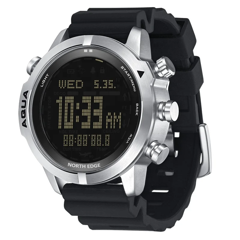North Edge Aqua 10BAR stainless steel back multi-function smart divers sports watches for men
North Edge Aqua 10BAR stainless steel back multi-function smart divers sports watches for men