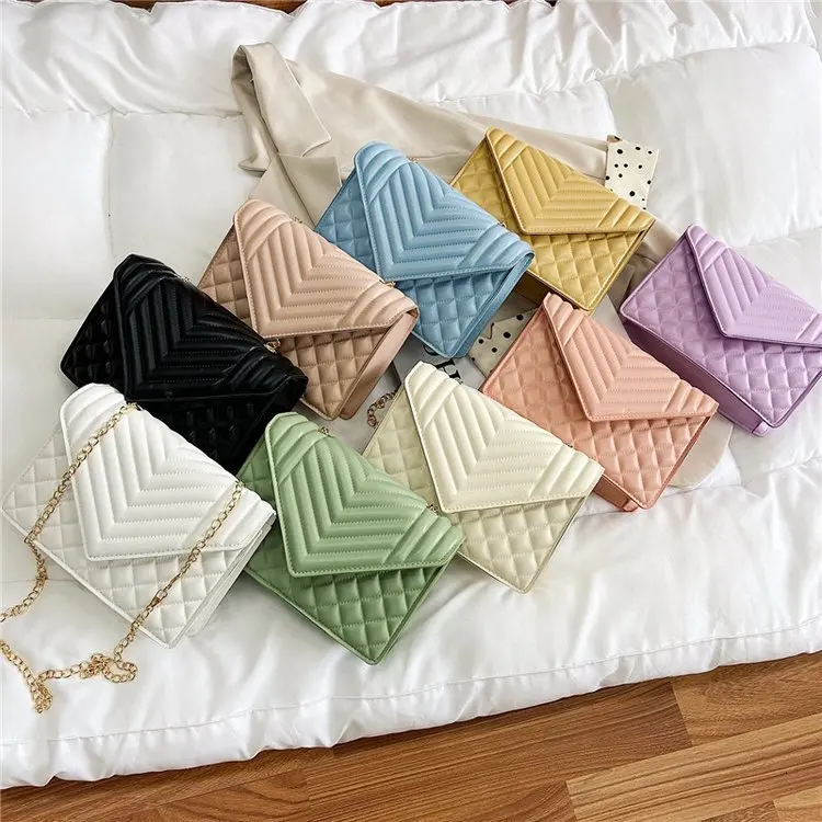 2021 New design women's fashion diamond long chain solid color girls date shopping messenger bag handbags, As picture
2021 New design women's fashion diamond long chain solid color girls date shopping messenger bag handbags, As picture