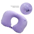 hand pump Inflatable crystal velvet neck pillow portable U shape pillow for outdoor camping traveling