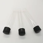 New Transparent Food Grade Plastic Screw Cap Tube OEM Stickers 20*115 mm Empty Preroll Glass Tubes Packaging
