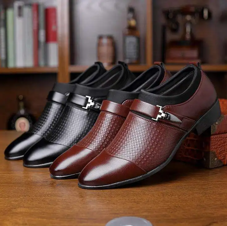 Wholesale Men's Dress Shoes Pointed Leather Shoes Men Handmade Wedding Formal Business Shoes For Men Invisible Height Increase
Wholesale Men's Dress Shoes Pointed Leather Shoes Men Handmade Wedding Formal Business Shoes For Men Invisible Height Increase
