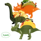 CHRT Wholesale Stylish Food Rack Plate Tray Dinner Microware Plates Dinosaur Plastic Taco Plate Holder