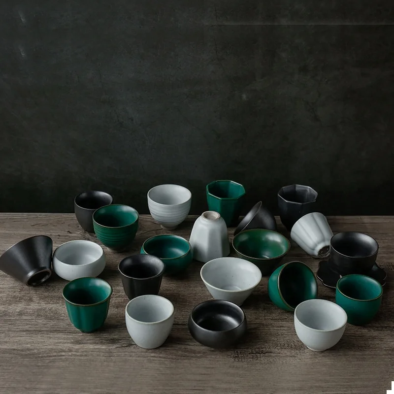 Chinese small tea cups ceramics porcelain with rich designs Kung Fu set cup, Green/black/white
Chinese small tea cups ceramics porcelain with rich designs Kung Fu set cup, Green/black/white