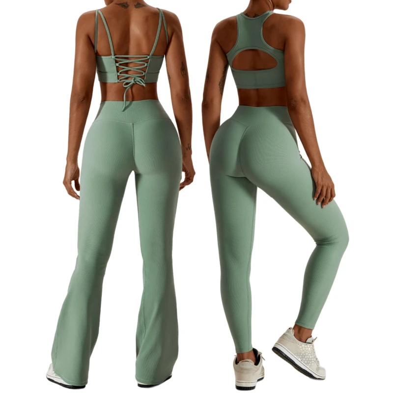 Workout Sets for Women 2 Piece Seamless Ribbed Gym Outfits Yoga Activewear Set Leggings Bra with Padded Gym Wear Flare Pants
Workout Sets for Women 2 Piece Seamless Ribbed Gym Outfits Yoga Activewear Set Leggings Bra with Padded Gym Wear Flare Pants