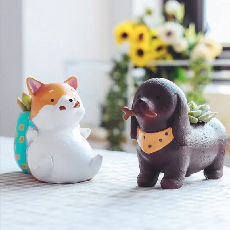2017 Animals Cartoon Resin Flower Pot Planters Succulent Plants Dog Home Decoration flowerpot 
2017 Animals Cartoon Resin Flower Pot Planters Succulent Plants Dog Home Decoration flowerpot