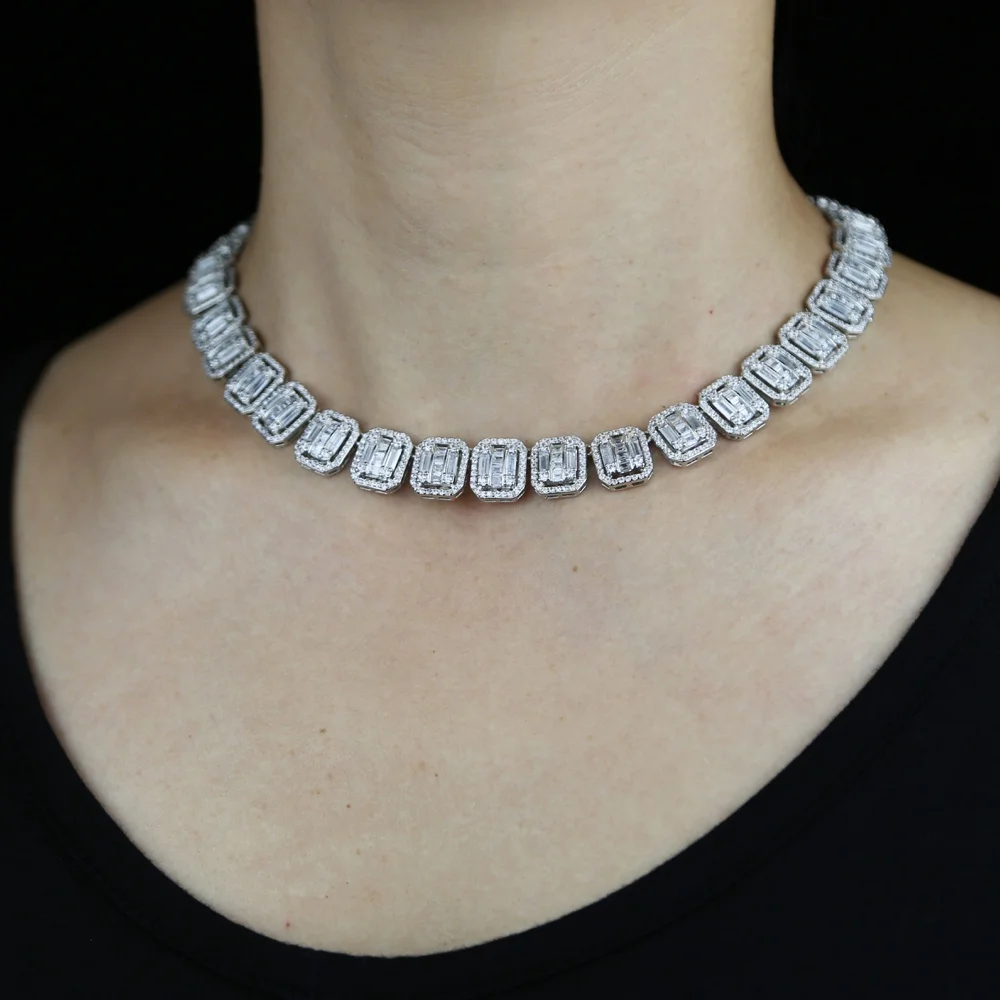Iced out Square Cz Tennis Chain Choker Hip Hop Necklace With High Quality Cubic Zircon paved Women Lady Jewelry Drop Ship, Black
Iced out Square Cz Tennis Chain Choker Hip Hop Necklace With High Quality Cubic Zircon paved Women Lady Jewelry Drop Ship, Black