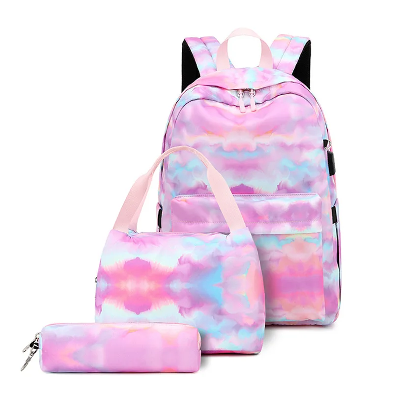 Fashion Teen Casual Laptop Backpack with USB Interface Design Colored School Bag Set, Blue, pink, black
Fashion Teen Casual Laptop Backpack with USB Interface Design Colored School Bag Set, Blue, pink, black