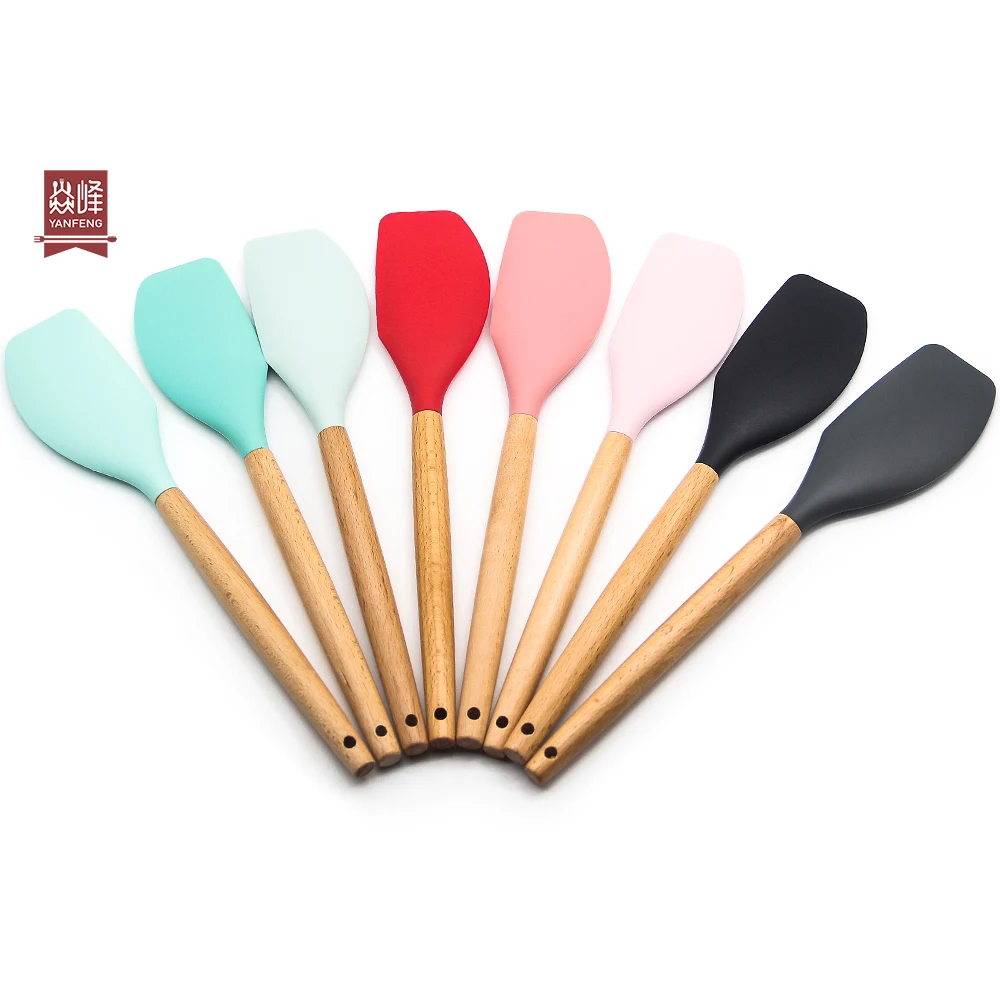 Ready To Ship OEM color simple durable food grade Kitchen silicone spatula with beech handle
Ready To Ship OEM color simple durable food grade Kitchen silicone spatula with beech handle
