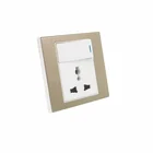 ss304 1 Gang universal switched 220V multifunction plug outlet power 3 pin universal electrical socket