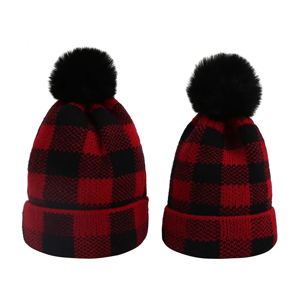 2021 Spring Hair Ball Parent-child Plaid Knitted Hat Baby Sweater Red Winter Mother and Daughter Winter Warm Hat OEM
2021 Spring Hair Ball Parent-child Plaid Knitted Hat Baby Sweater Red Winter Mother and Daughter Winter Warm Hat OEM