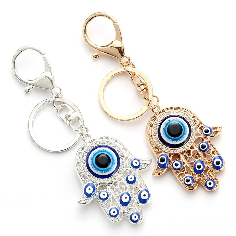 

Fashion Style Jewelry Evil Eyes Hand Pendant Key Chain Turkish Blue Evil Eye Keychains
