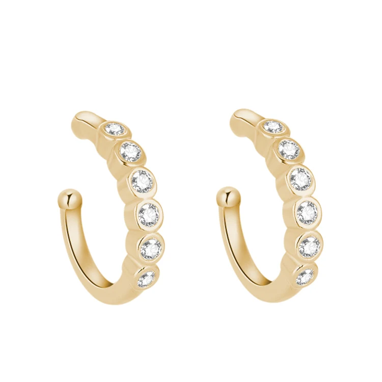 POLIVA jewelry 925 sterling silver gold plated diamond women Clip earrings Cuffs 
POLIVA jewelry 925 sterling silver gold plated diamond women Clip earrings Cuffs