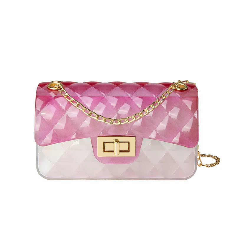 2021 women's new fashion gradient PVC chain bag personalized One Shoulder Messenger Bag lock jelly bag
2021 women's new fashion gradient PVC chain bag personalized One Shoulder Messenger Bag lock jelly bag