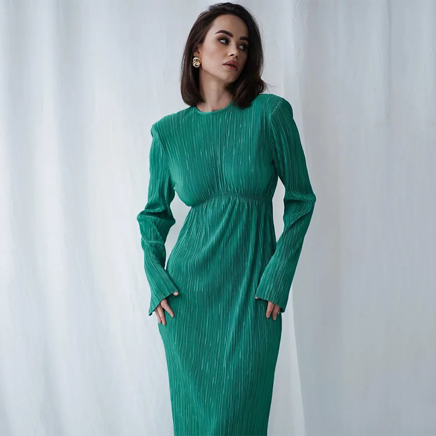 2022 Spring New Women's Fashion Round Neck Hollow Out Sexy Backless Evening Dress Slim Long Sleeve Pleated Dress
2022 Spring New Women's Fashion Round Neck Hollow Out Sexy Backless Evening Dress Slim Long Sleeve Pleated Dress