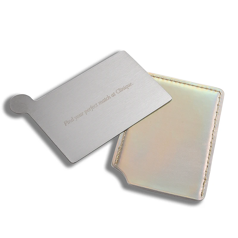 Cheap Price Advertising Thin Luxury Credit Card Shape Stainless Steel Mirror with PU Bag
Cheap Price Advertising Thin Luxury Credit Card Shape Stainless Steel Mirror with PU Bag