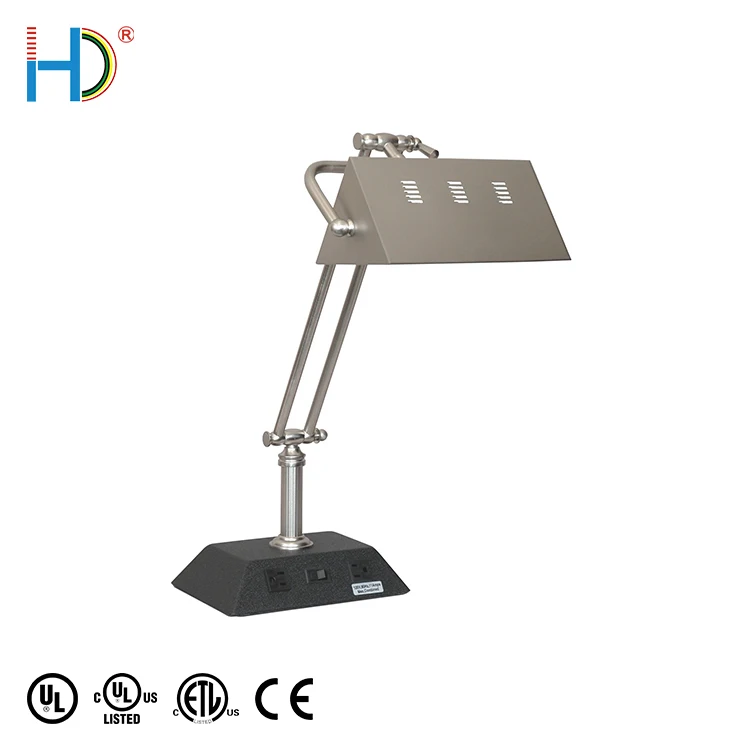 Brushed Nickel Led Desk Table Lamp For Students Reading
