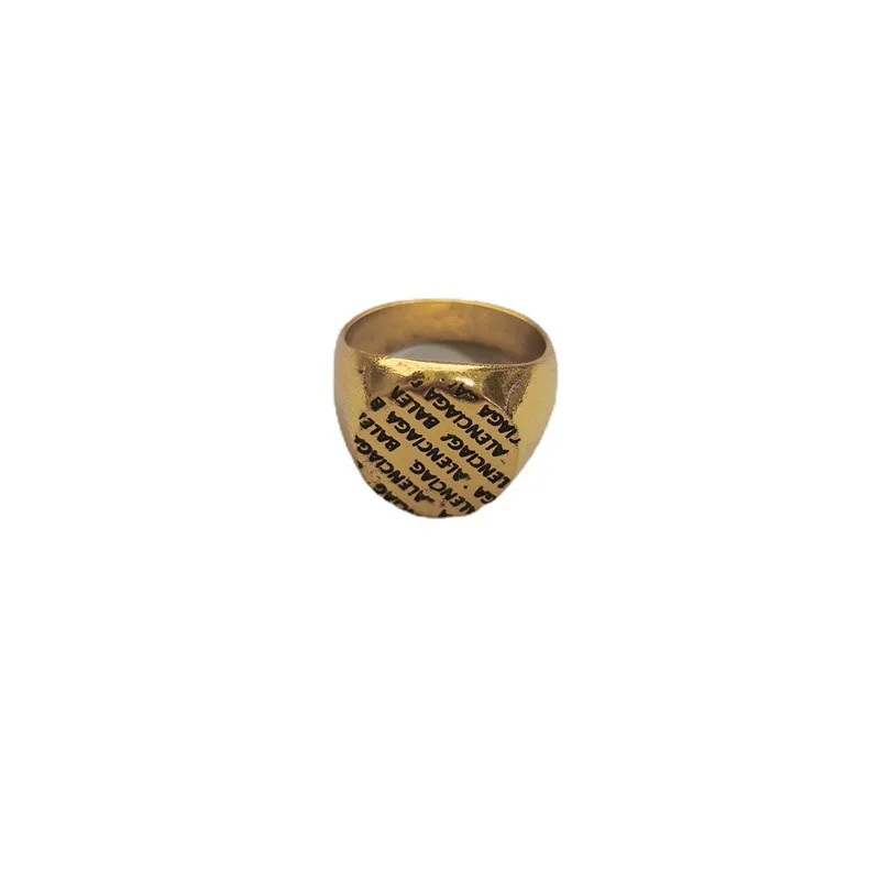 New Vintage Distressed Lettering Round Metal Ring Creative Design Fashion Alloy Men Women Party Jewelry Accessories
New Vintage Distressed Lettering Round Metal Ring Creative Design Fashion Alloy Men Women Party Jewelry Accessories