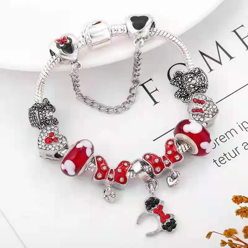 New Charm Creative Cartoon Mouse DIY Big Hole Alloy Bead Stretch Crystal Bracelet, Red,silver
New Charm Creative Cartoon Mouse DIY Big Hole Alloy Bead Stretch Crystal Bracelet, Red,silver