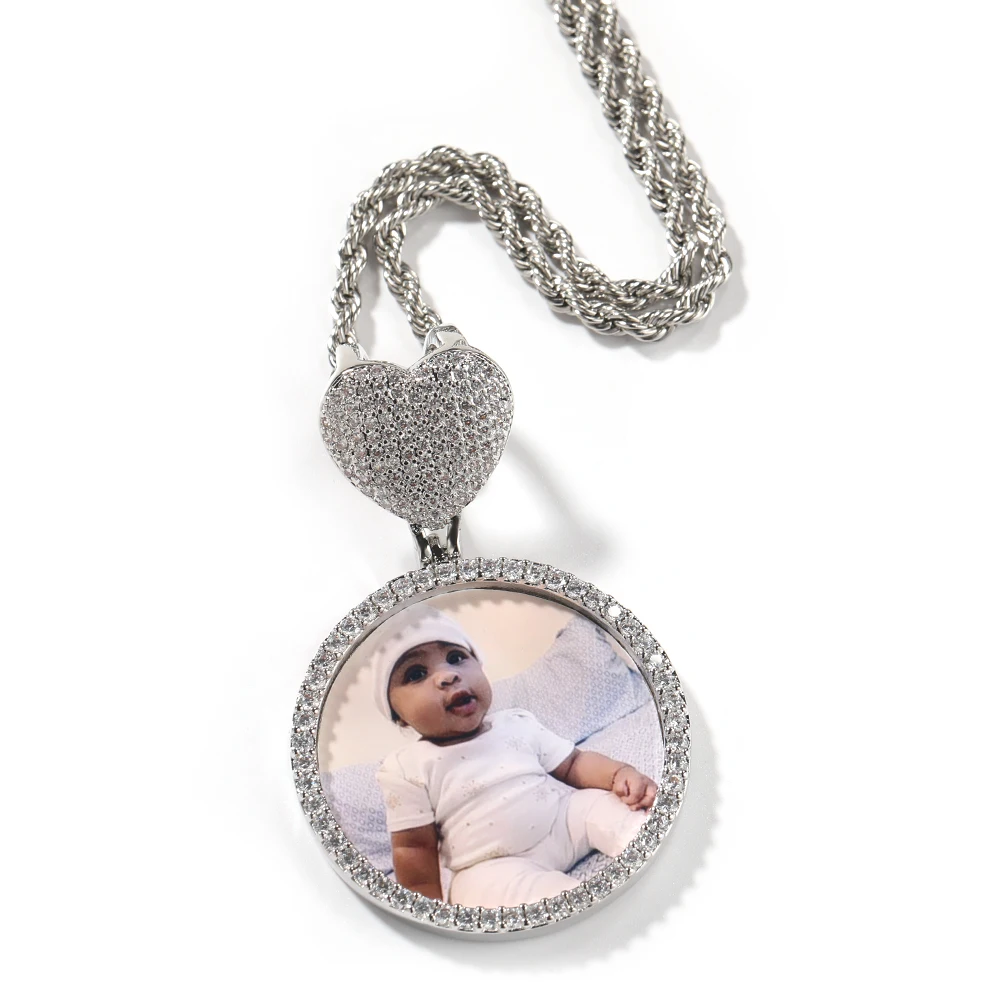 Trendy Heart Hook CZ Blank Photo Pendant Custom Circle Pictures Necklace New Charms Memory Women Man Jewelry
Trendy Heart Hook CZ Blank Photo Pendant Custom Circle Pictures Necklace New Charms Memory Women Man Jewelry