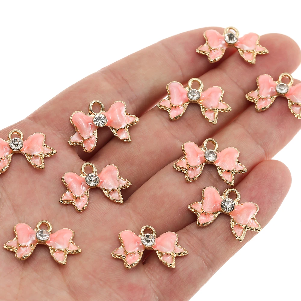 DIY jewelry making accessories gold plated Alloy drop oil belt drill knot bow charm Delicate Simple Diamond Ribbon Bow Pendant, As shown
DIY jewelry making accessories gold plated Alloy drop oil belt drill knot bow charm Delicate Simple Diamond Ribbon Bow Pendant, As shown
