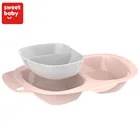 Wholesale Portable Cartoon Fish Shape Divided Kids Baby Plates Baby Dinnerware Plate Set