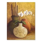 Handmade Home Decoration Frameless Vintage Flower Vase Oil Paintings on Canvas Still Life