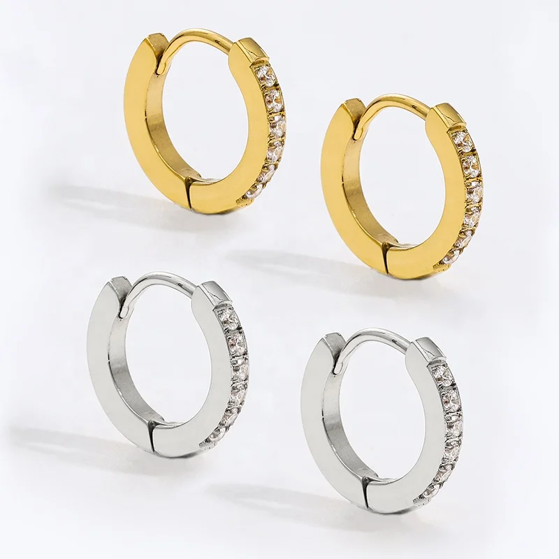 Trendy Stainless Steel Wholesale Fine Jewelry Mini Minimalist Cubic Zirconia Thin Hoops Earrings For Christmas Party
Trendy Stainless Steel Wholesale Fine Jewelry Mini Minimalist Cubic Zirconia Thin Hoops Earrings For Christmas Party