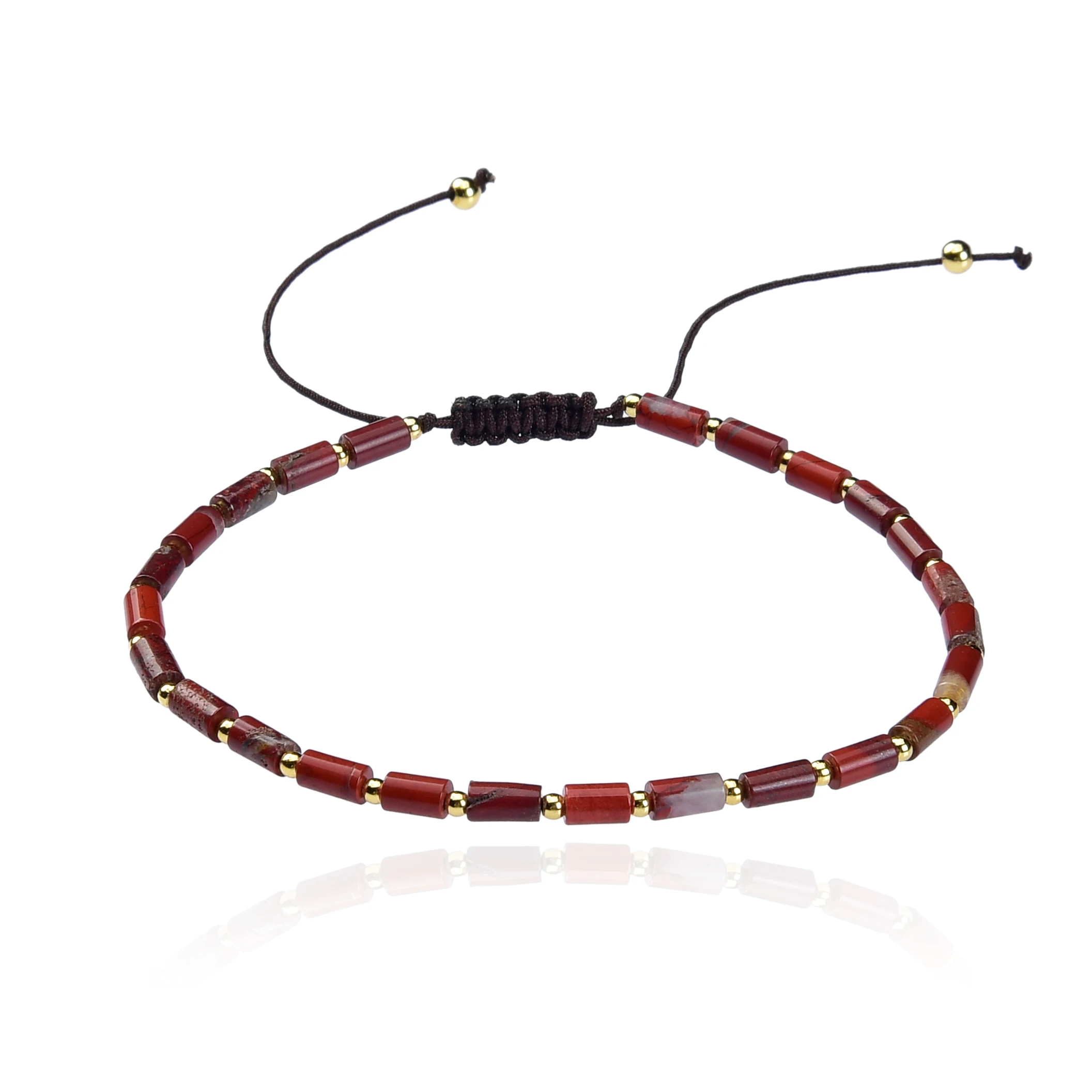 New Arrival Natural Red Flower Agate 2mm Copper Beads Plated With 16k Gold Woven Adjustable Bracelet
New Arrival Natural Red Flower Agate 2mm Copper Beads Plated With 16k Gold Woven Adjustable Bracelet