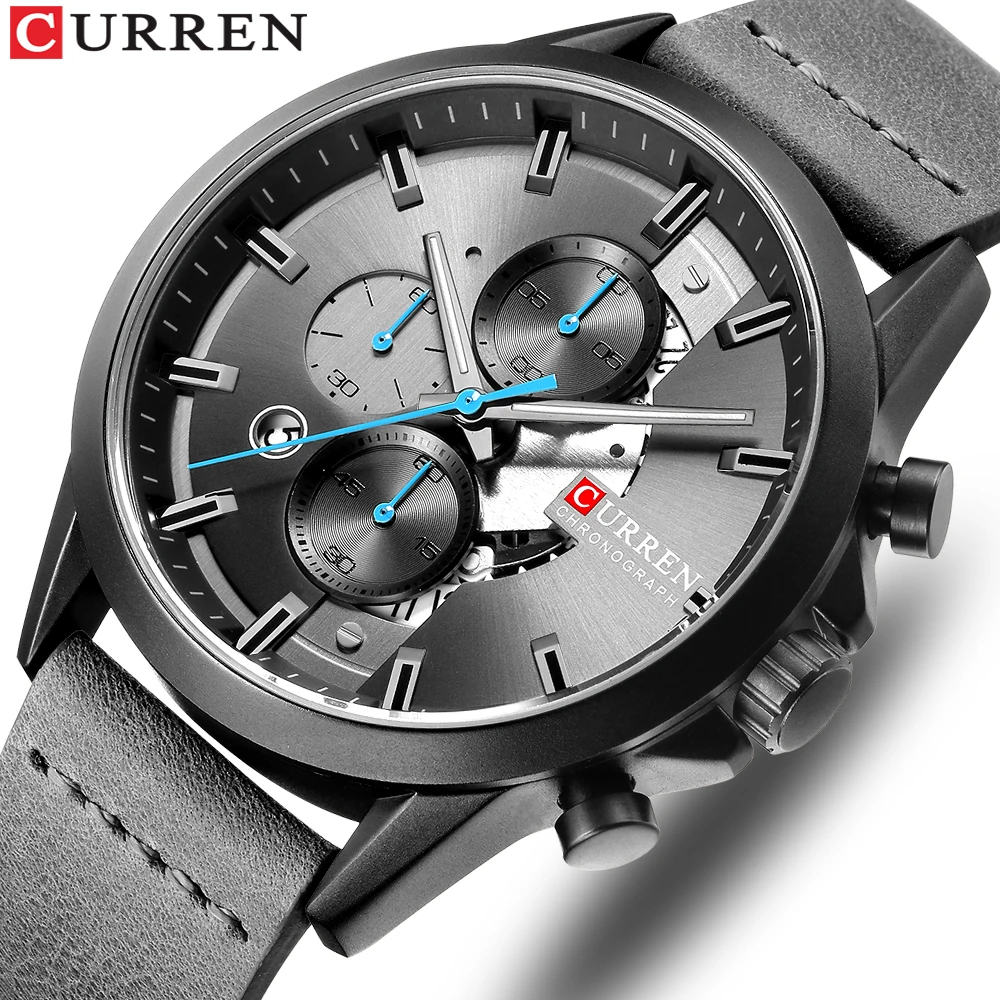 CURREN 8325 L High Quality Man Watches 2019 Luxury Grey Chronograph Men's Watches Date Male Sports Wristwatch Mens Leather Strap
CURREN 8325 L High Quality Man Watches 2019 Luxury Grey Chronograph Men's Watches Date Male Sports Wristwatch Mens Leather Strap