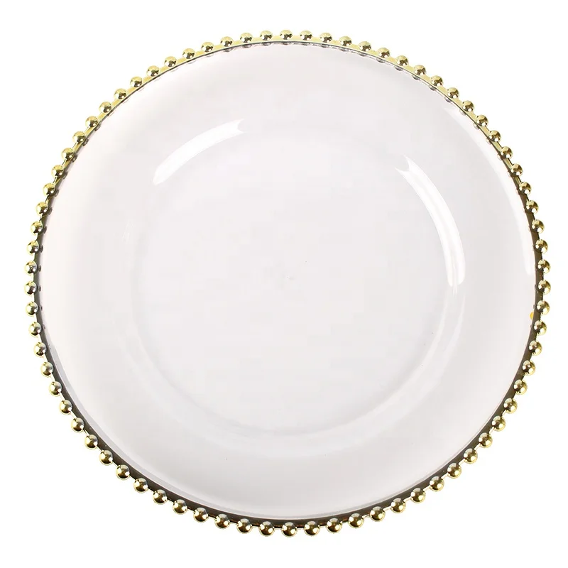 Wholesale cheap gold beaded plastic charger plate for wedding, Gold/silver/rose gold
Wholesale cheap gold beaded plastic charger plate for wedding, Gold/silver/rose gold