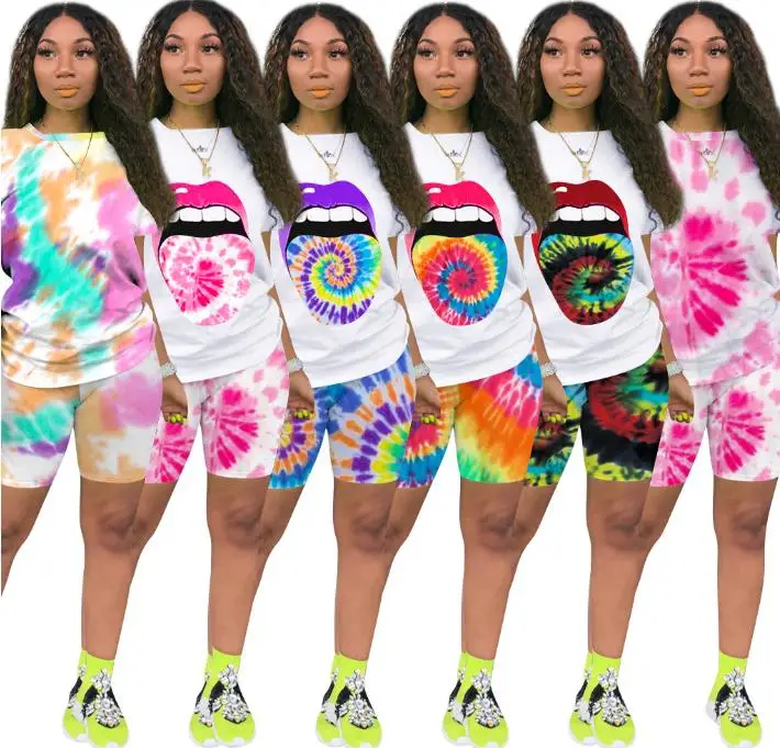 Tie Dye Multi Style Short Sleeves Snack Shorts Women Summer Clothes 2 Piece, As picture
Tie Dye Multi Style Short Sleeves Snack Shorts Women Summer Clothes 2 Piece, As picture