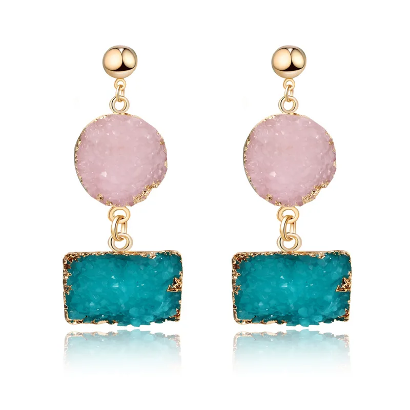Women's Natural Druzy Stone Stud Earrings Irregular Crystal Druzy Resin Stud Earrings For Women Jewelry
Women's Natural Druzy Stone Stud Earrings Irregular Crystal Druzy Resin Stud Earrings For Women Jewelry