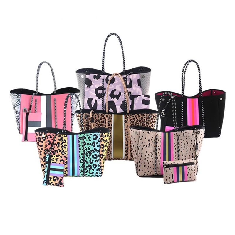 Hottest Sale Large Capacity Foldable Waterproof Women Handbags Shopping Travel Beach Bag Neoprene Tote Bag With Purse
Hottest Sale Large Capacity Foldable Waterproof Women Handbags Shopping Travel Beach Bag Neoprene Tote Bag With Purse