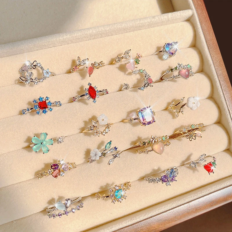 Korean Shiny Real Gold Plated Crystal Zircon Flower Open Finger Ring Women Adjustable Cz Heart Knuckle Ring Jewelry For Gift
Korean Shiny Real Gold Plated Crystal Zircon Flower Open Finger Ring Women Adjustable Cz Heart Knuckle Ring Jewelry For Gift