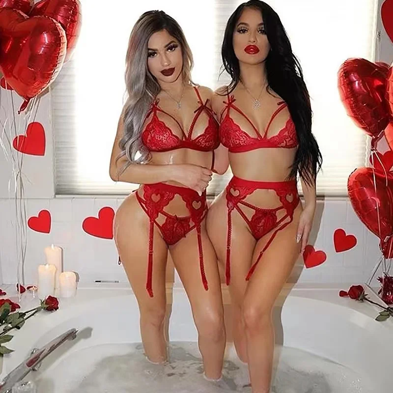 Women Sexy Lingerie Sets Lace Nightwear Sleepwear Female Private Label Bandage Bras Panties Women's Underwear 3pcs Sets
Women Sexy Lingerie Sets Lace Nightwear Sleepwear Female Private Label Bandage Bras Panties Women's Underwear 3pcs Sets