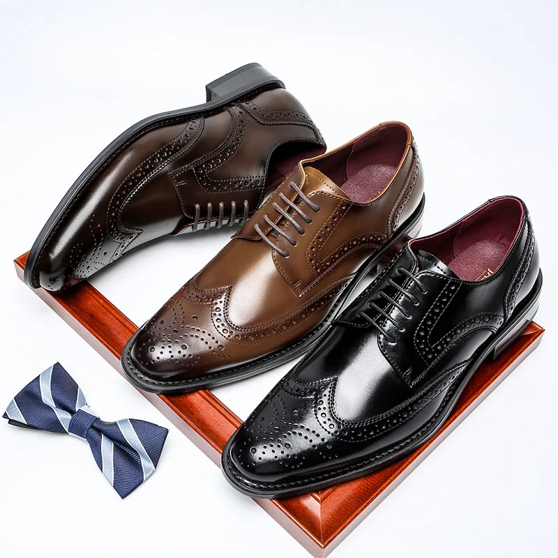 Men's leather shoes business shoes casual dress trend British style Lace Spring Anti rubber Brock men's shoes
Men's leather shoes business shoes casual dress trend British style Lace Spring Anti rubber Brock men's shoes