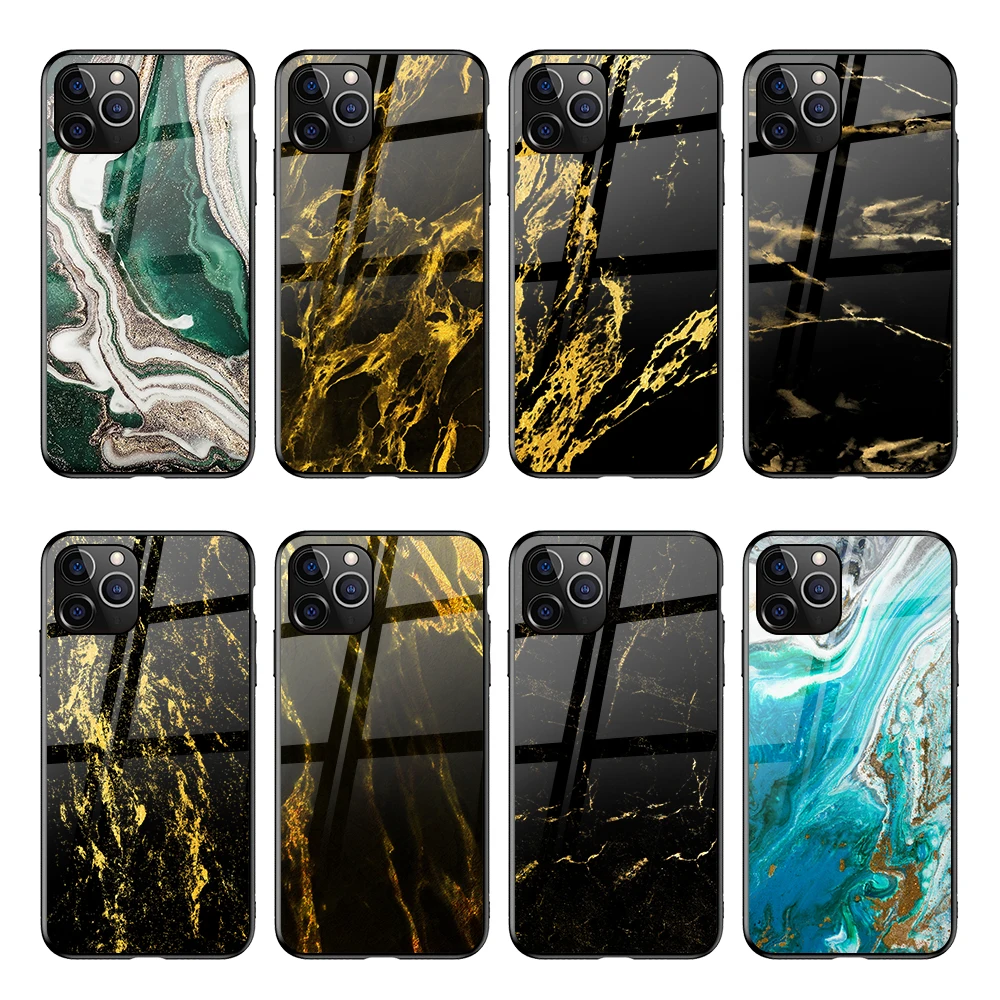 OEM UV Printed Black TPU Tempered Glass Marble Phone Case for iPhone 11 12 Pro Max , Jade Glossy Protective Cover, Multiple
OEM UV Printed Black TPU Tempered Glass Marble Phone Case for iPhone 11 12 Pro Max , Jade Glossy Protective Cover, Multiple