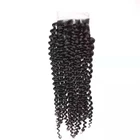 A free sample real life bubble hair compression color lace hair piece 4X41B# kinky curl lace closure 100% remy hair
