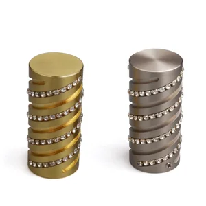 Crystal Drapery Curtain Rod Finials End Cap Twist Style Curtain