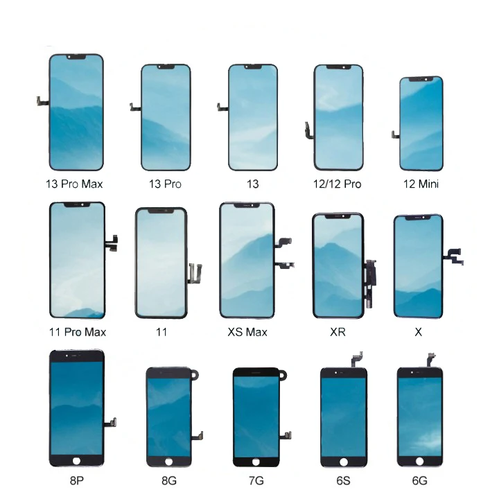 All Models Mobile Phones LCDs Screen for iPhone 12 Mini 12 11 13 Pro Max XS XR X 8 7 6 6S 5 Plus LCD Display OLED Replacement, Black & white
All Models Mobile Phones LCDs Screen for iPhone 12 Mini 12 11 13 Pro Max XS XR X 8 7 6 6S 5 Plus LCD Display OLED Replacement, Black & white
