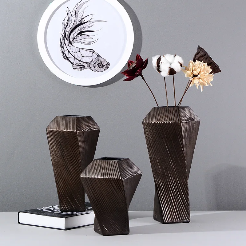 New Chinese Style Ceramic Vase Creative Home Living Room Ornament Flower Vase, White 
New Chinese Style Ceramic Vase Creative Home Living Room Ornament Flower Vase, White