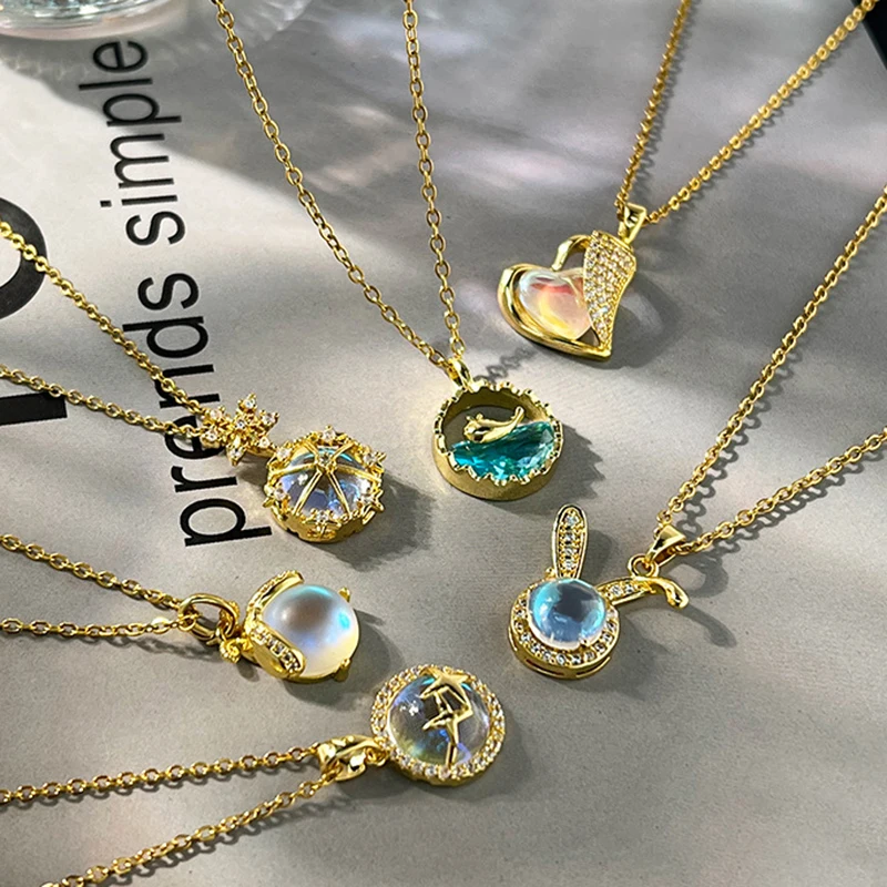 Stainless Steel Moonlight Stone Necklace Cute Women Opal Zircon Rabbit Firefly Cat Animal Pendant Necklace
Stainless Steel Moonlight Stone Necklace Cute Women Opal Zircon Rabbit Firefly Cat Animal Pendant Necklace