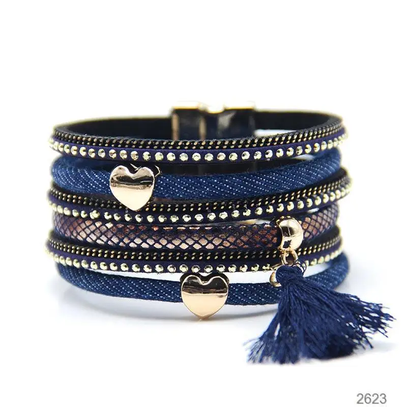 Summer Female Jewelry Tassel Crystal Charm Leather Bracelet for Women Bohemian Multilayer Bracelets Bangles (KB8435), As picture
Summer Female Jewelry Tassel Crystal Charm Leather Bracelet for Women Bohemian Multilayer Bracelets Bangles (KB8435), As picture